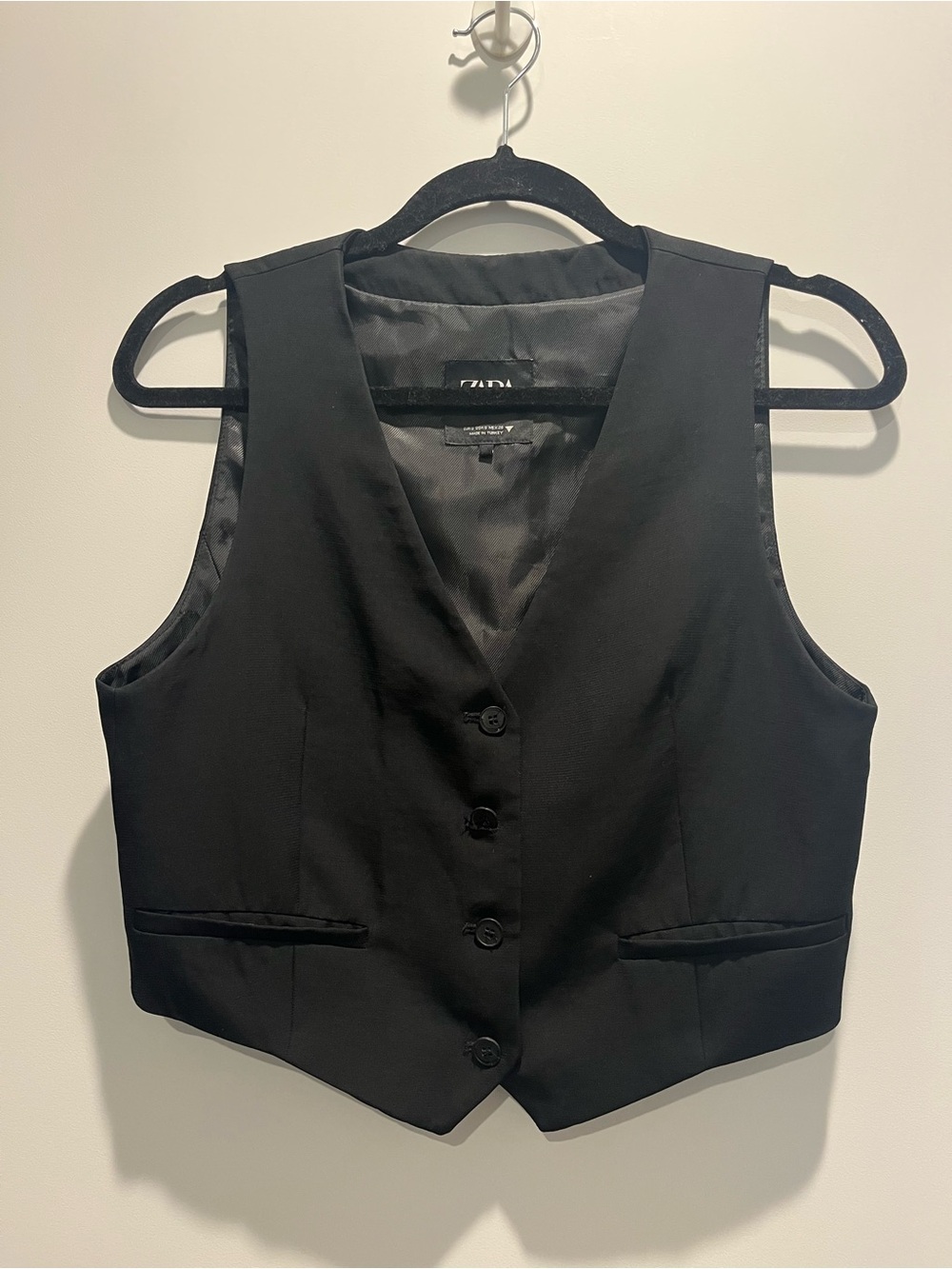 Zara Black Women's Tailored Vest - Button Front